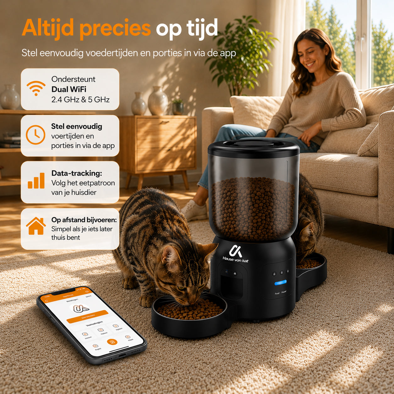 Dubbele Voerautomaat Pro Met Camera Voor Katten