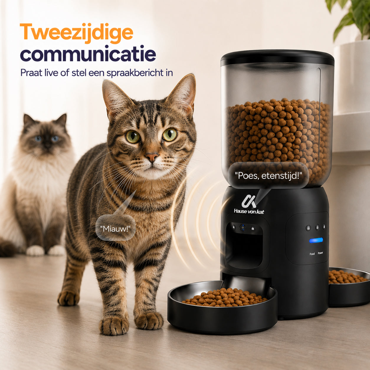 Dubbele Voerautomaat Pro Met Camera Voor Katten