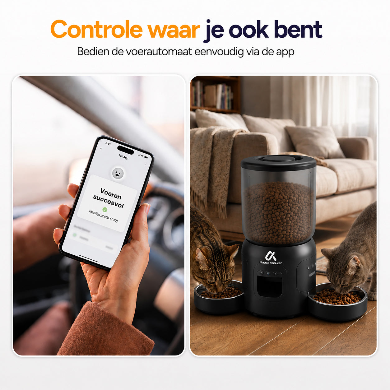 Dubbele Voerautomaat Pro Met Camera Voor Katten