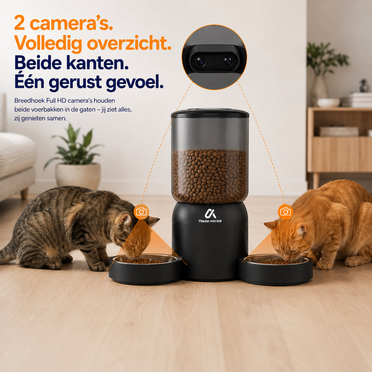Dubbele Voerautomaat Pro Met Camera Voor Katten