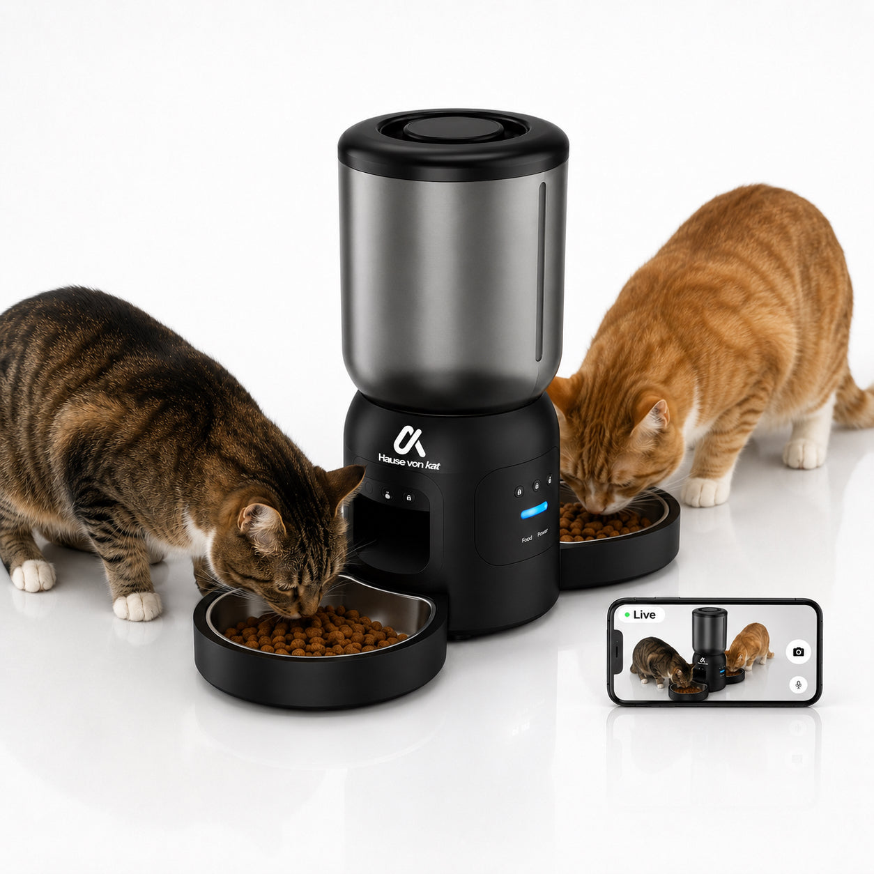 Dubbele Voerautomaat Pro Met Camera Voor Katten
