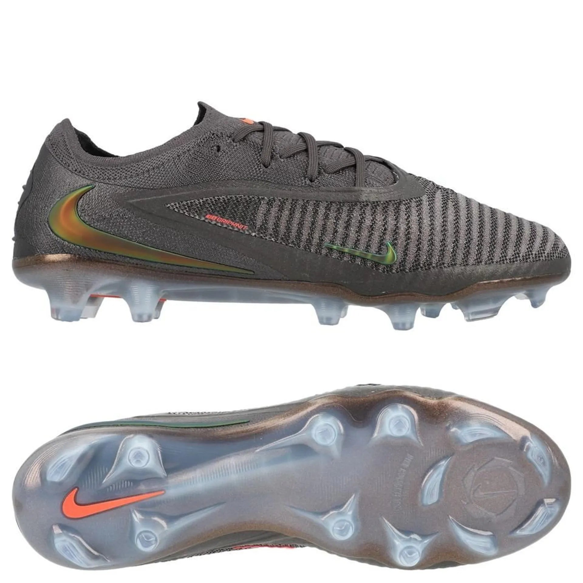 Nike Phantom 6 Elite Low Cut FG Heat Up - Grijs/Gold Amber/Zwart